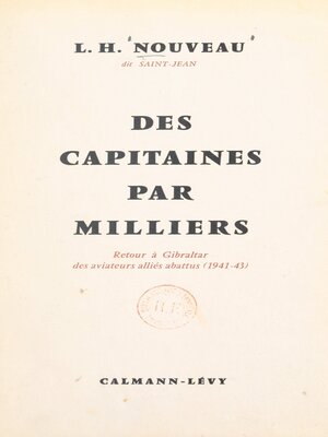 cover image of Des capitaines par milliers